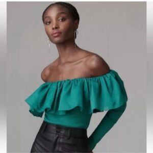 By Anthropologie Organza Ruffle Top